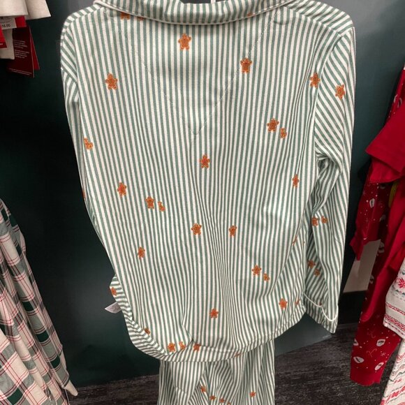 Kids' Gingerbread Striped Long Sleeve Shirt and Pants PJ Set - Size: Youth Large - Picture 3 of 5